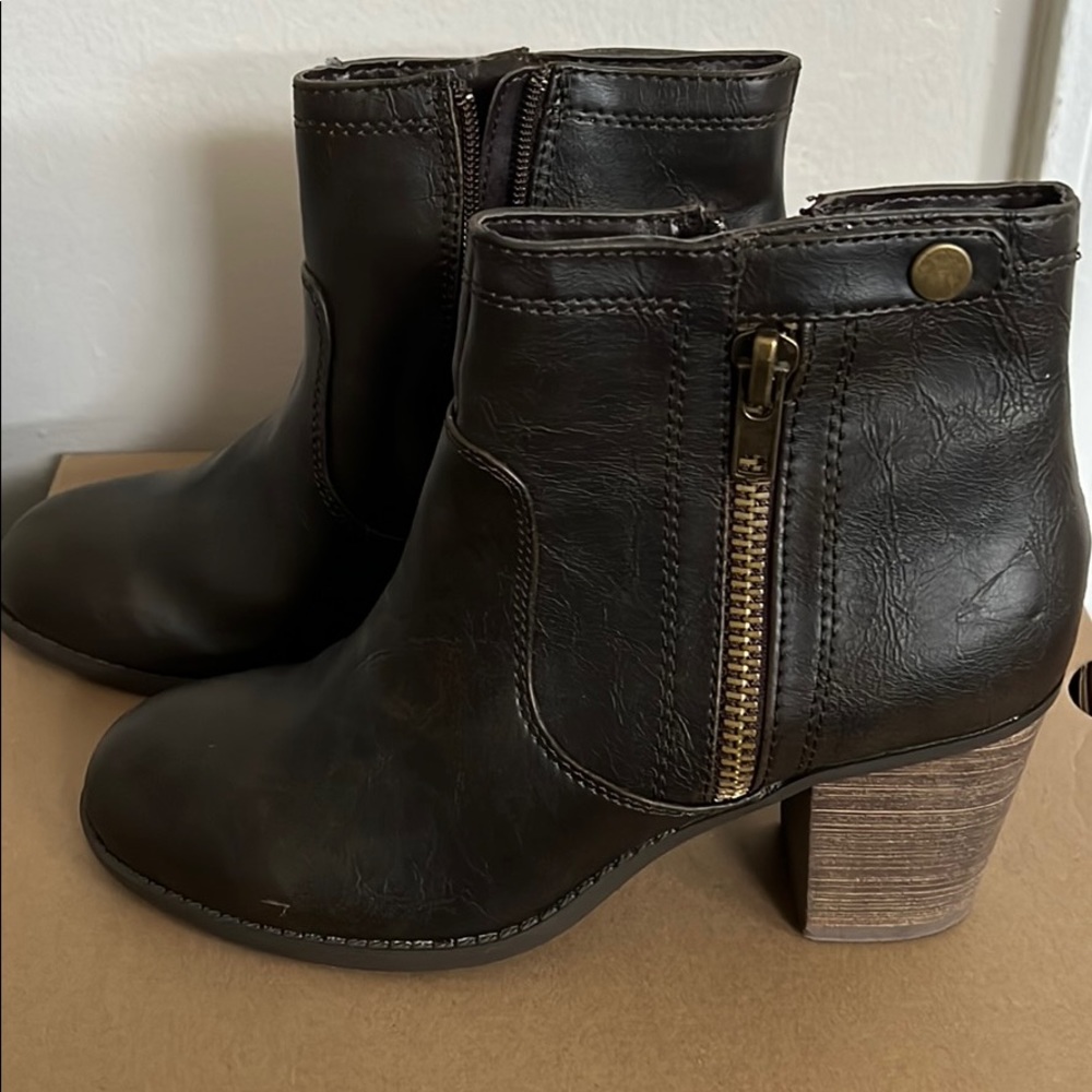 Size 81/2 bootie with 3” block heel